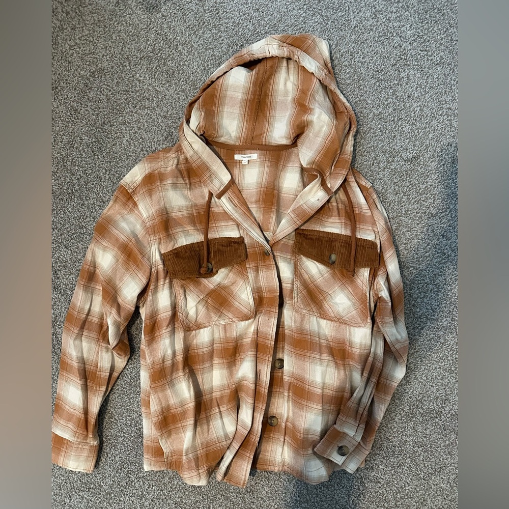 Plaid Hooded Shirt Jacket